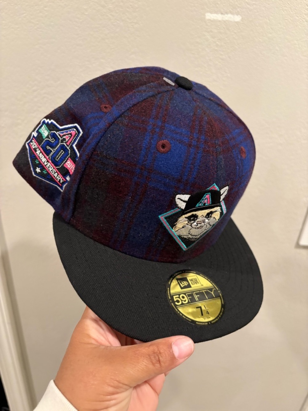 New Era Arizona Diamondbacks MLB Wool Fitted Hat Size 7 1/4 20th Anniversary